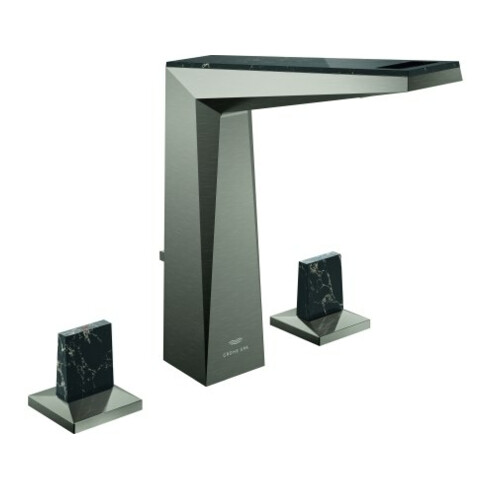 Grohe 3-Loch-Waschtischarmatur Allure Brilliant P. Coll. 1/2", L, Trapezgriffe m Einl., h gr geb.