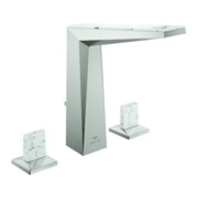 Grohe 3-Loch-Waschtischarmatur Allure Brilliant P. Coll. 1/2", L, Trapezgriffe m Einl., superst.