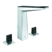Grohe 3-Loch-Waschtischarmatur Allure Brilliant P. Coll. 1/2", L, Trapezgriffe mit Einlage, chrom