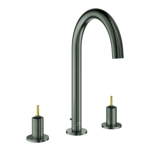 Grohe 3-Loch-Waschtischarmatur Atrio Priv. Coll. 1/2", L-Size, hard graphite gebürstet
