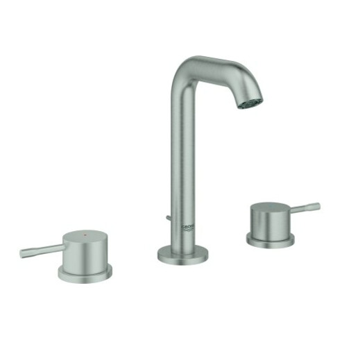 Grohe 3-Loch-Waschtischarmatur Essence 1/2", mit Ablaufgarnitur, supersteel