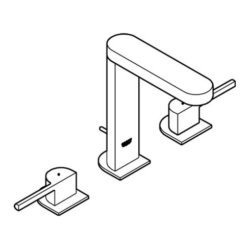 Grohe 3-Loch-Waschtischarmatur PLUS 1/2", Ablaufgarnitur, chrom