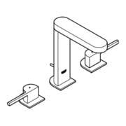 Grohe 3-Loch-Waschtischarmatur PLUS 1/2", Ablaufgarnitur, chrom-3
