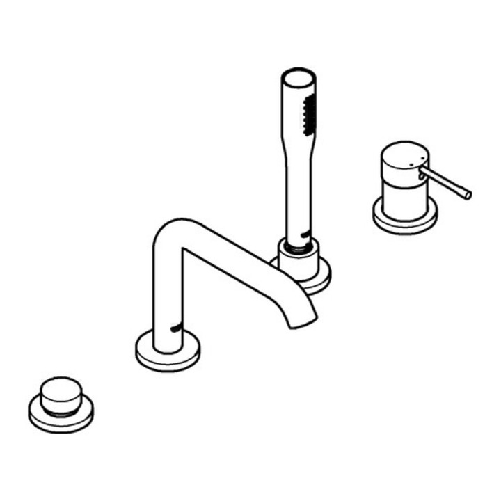 Grohe 4-Loch Einhand-Wannenkombination ESSENCE mit Handbrause Euphoria C chrom