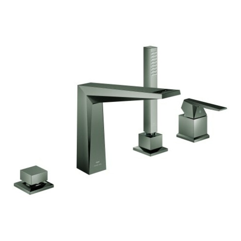 Grohe 4-Loch-Wannen-Kombination Allure Brilliant P. C. Heb. m Rdl.-Struk., hd graph. gebürstet
