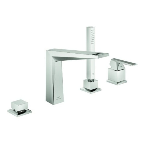 Grohe 4-Loch-Wannen-Kombination Allure Brilliant P. C. Hebel mit Rändelstruktur, supersteel
