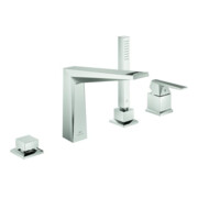 Grohe 4-Loch-Wannen-Kombination Allure Brilliant P. C. Hebel mit Rändelstruktur, supersteel