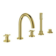 Grohe 5-Loch-Wannen-Kombination Atrio mit Kreuzgriffen, cool sunrise