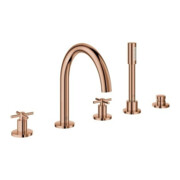 Grohe 5-Loch-Wannen-Kombination Atrio mit Kreuzgriffen, warm sunset