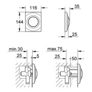 Grohe Abdeckplatte SURF 116 x 144 mm, für Urinal chrom-2