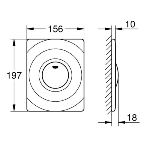 Grohe Abdeckplatte SURF aus ABS, 156 x 197 mm alpinweiß