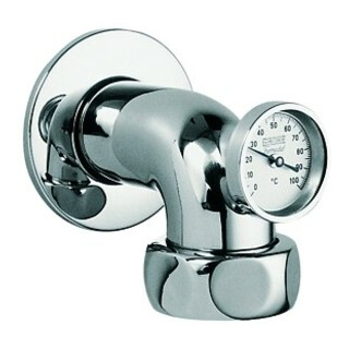 Grohe Abgangsbogen 12444 Ausladung 90mm mit Thermometer 1 1/2"x5/4" chrom