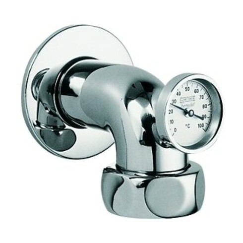 Grohe Abgangsbogen 12444 Ausladung 90mm mit Thermometer 1 1/2"x5/4" chrom
