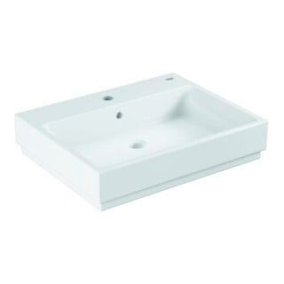 Grohe Aufsatzwaschtisch Cube Keramik 60cm, 1 HL m ÜL, Rücks gla, alwe PureGua