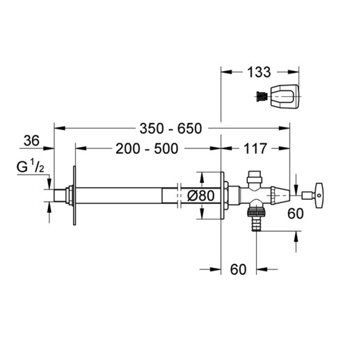Grohe Außenwandventil EUROTEC DN 15 chrom