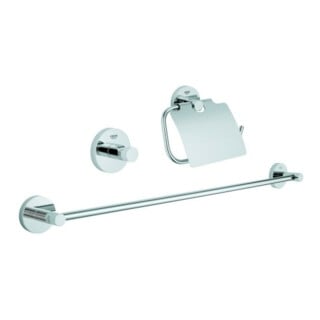 Grohe Bad-Set Essentials Chrom, 3 in 1, verdeckte Befestigung