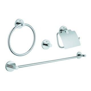 Grohe Bad-Set Essentials Chrom, 4 in 1, verdeckte Befestigung