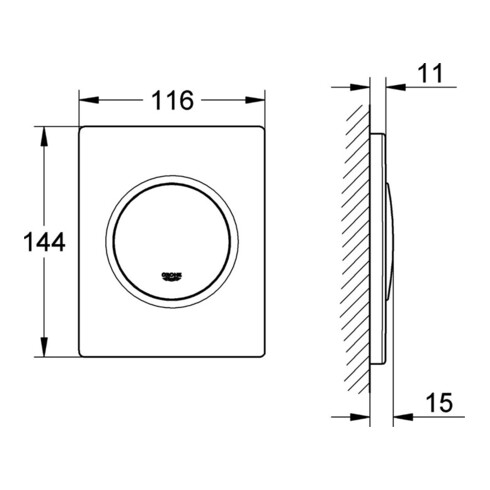 Grohe Betätigungsplatte NOVA COSMOPOLITAN 116 x 144 mm alpinweiß