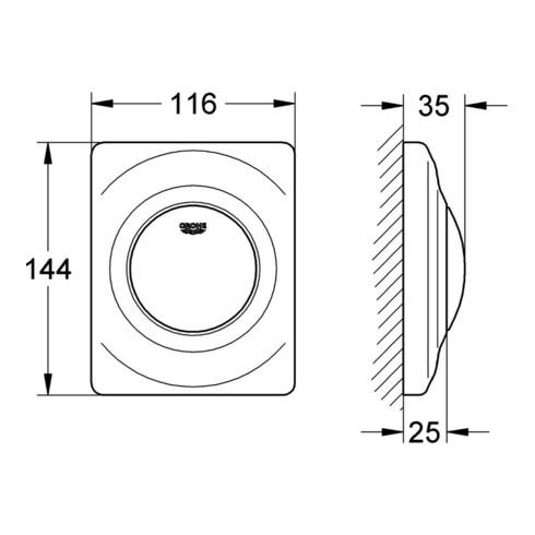 Grohe Betätigungsplatte SURF 116 x 144 mm chrom