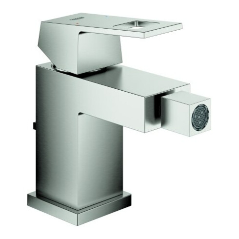 Grohe Bidet-Einhebelmischer Eurocube 1/2", mit Ablaufgarnitur, supersteel
