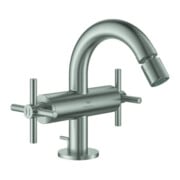 Grohe Bidet-Zweigriff-Armatur Atrio 1/2", mit Kreuzgriffen, supersteel
