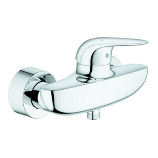 Grohe Brause-Einhebelmischer Eurostyle chr, geschl. Metal-Hebelgr., Wandmontage
