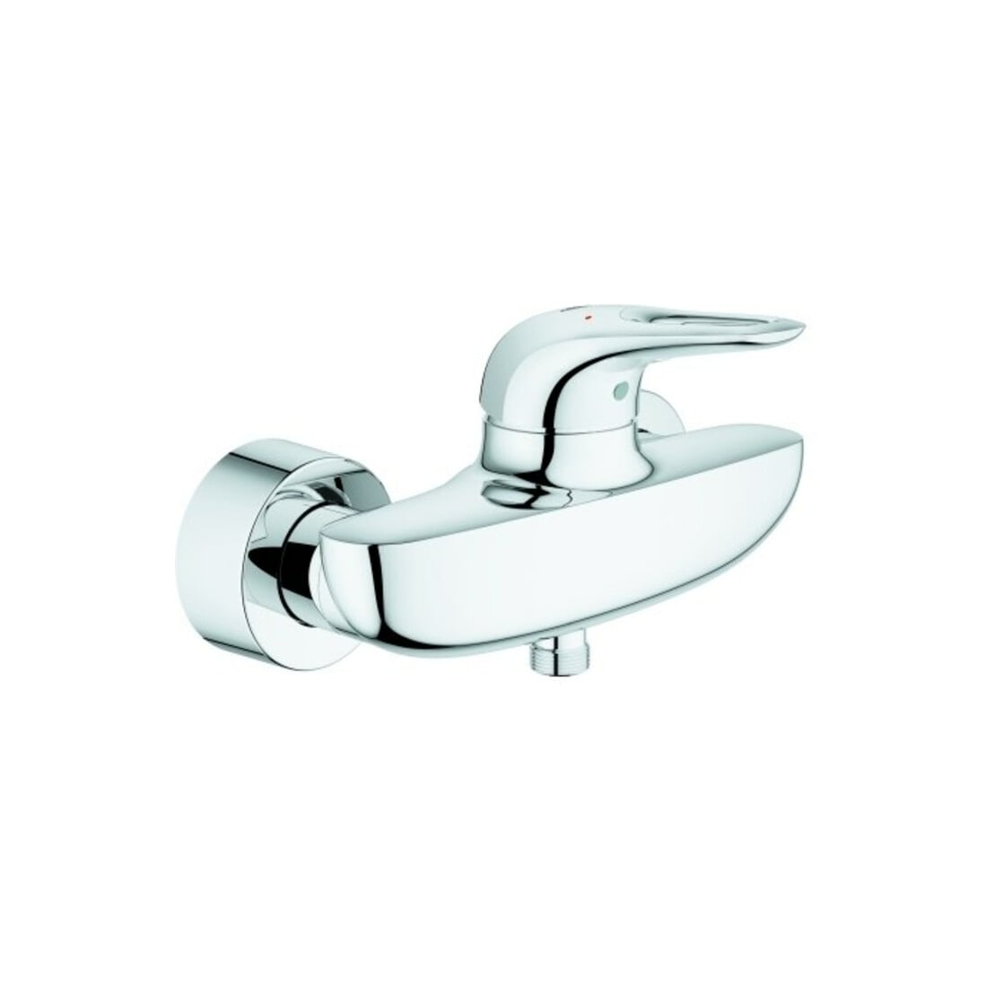 Grohe Brause-Einhebelmischer Eurostyle chr, Wandmont., off. Metall-Hebelgriff