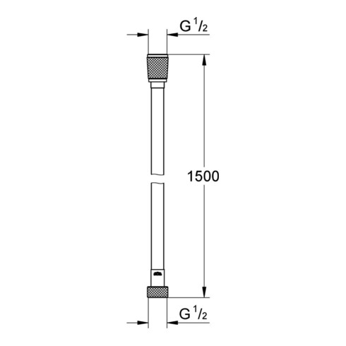 Grohe Brauseschlauch Silverflex 1500 mm, 1/2" x 1/2" chrom