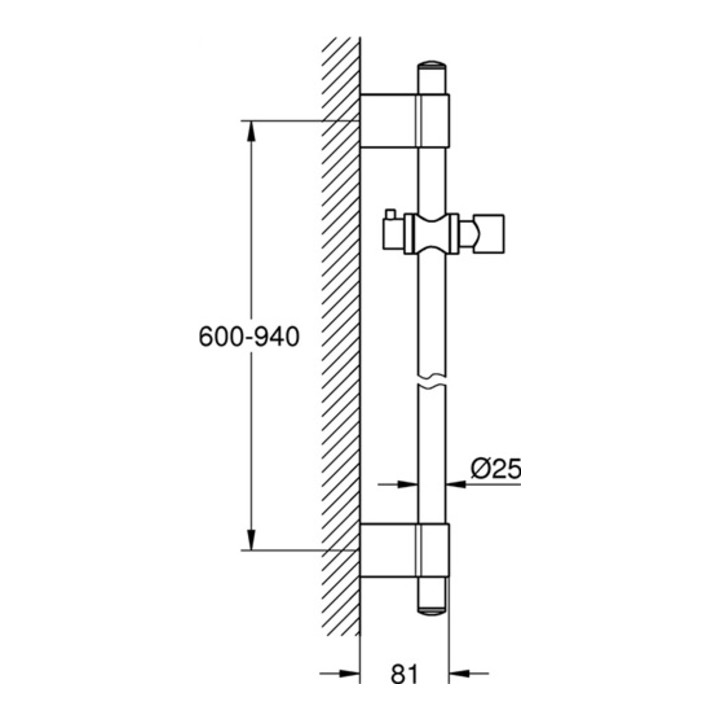 Grohe Brausestange 900 mm chrom