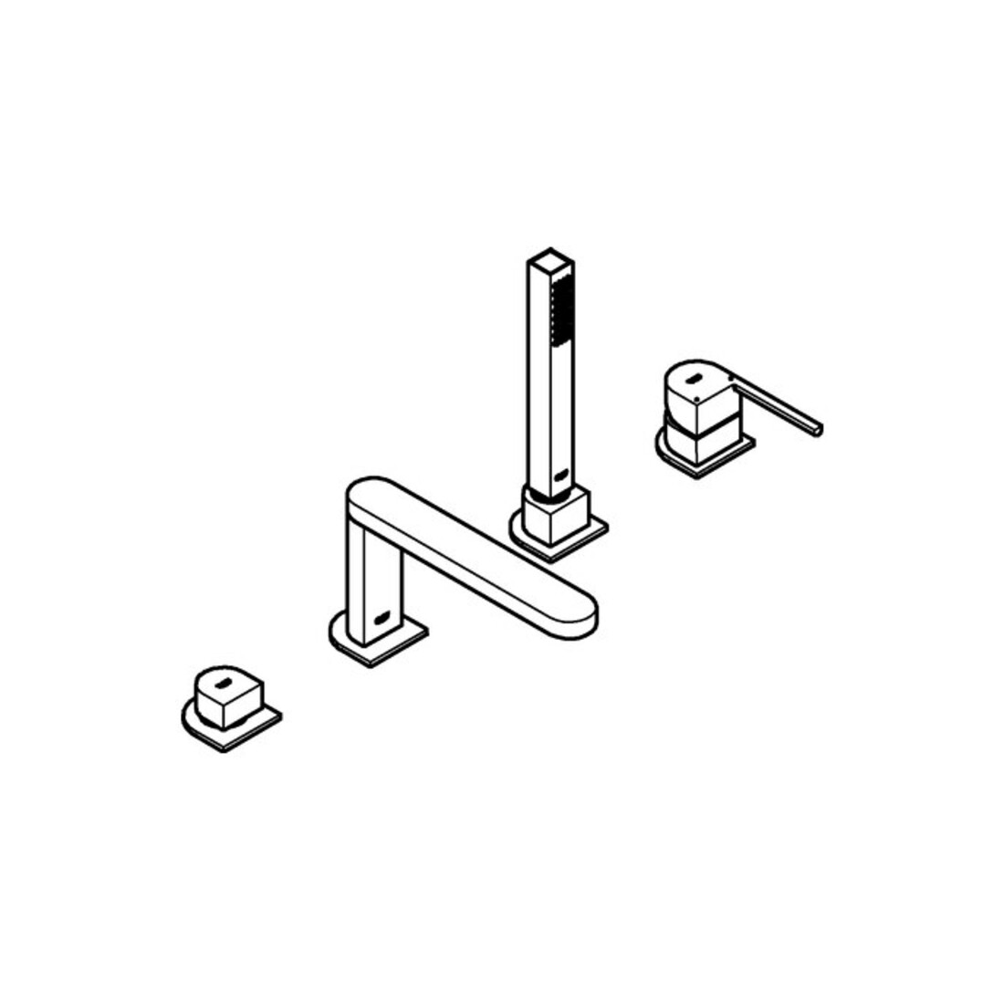 Grohe Combinaison baignoire 4 trous PLUS chrome