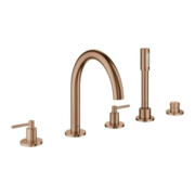 Grohe Combinaison baignoire 5 trous Atrio avec poignée levier, warm sunset brossé