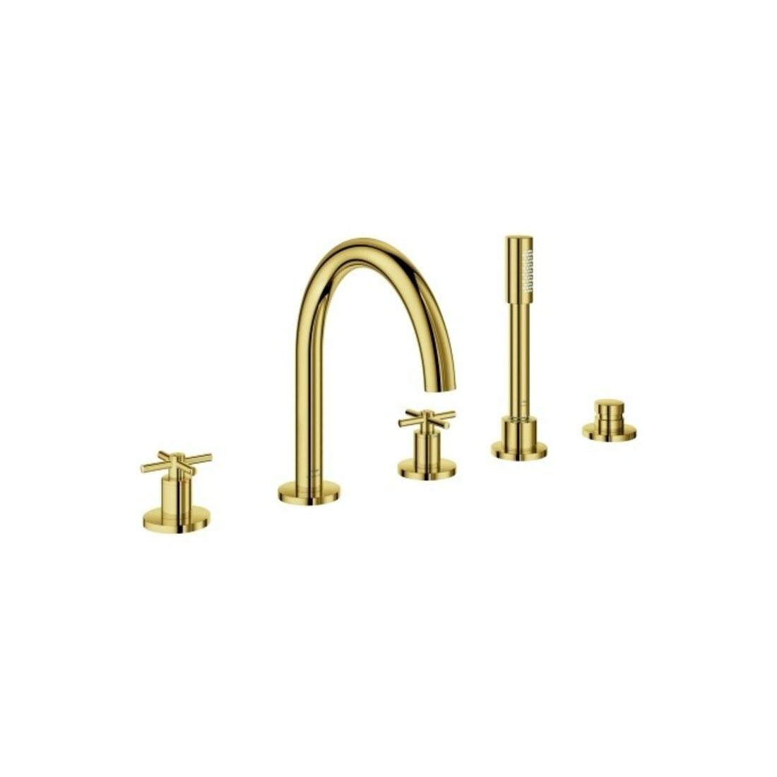 Grohe Combinaison baignoire 5 trous Atrio avec poignées croisillons, cool sunrise