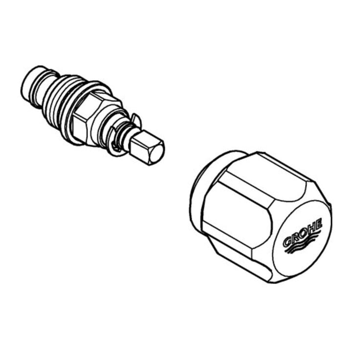 Grohe Corps supérieur 41026 3/8'' pour poignée WAS chromé