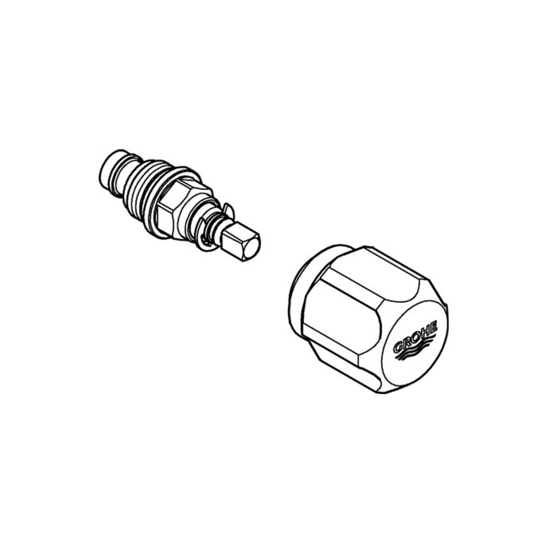Grohe Corps supérieur 41026 3/8'' pour poignée WAS chromé
