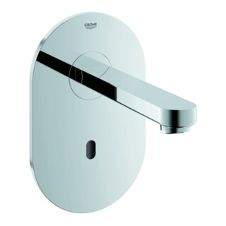 Grohe Cosmopolitan E Bluetooth chrome, robinet mural lavabo infrarouge, sans mitigeur, transformateur