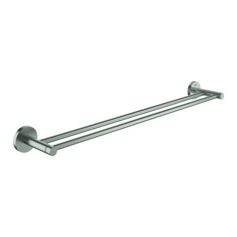 Grohe Doppel-Badetuchhalter Essentials 60cm, verdeckte Befestigung, supersteel