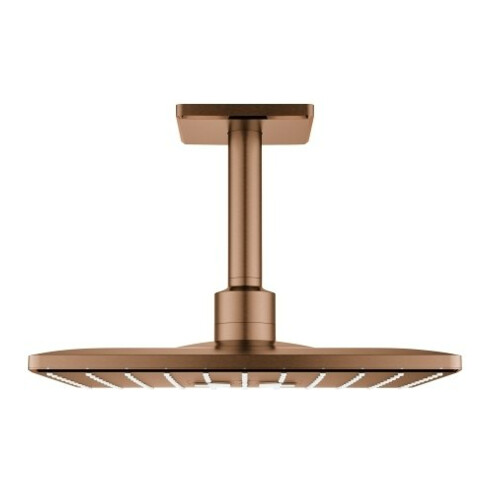 Grohe Douche de tête Rainshower SmartActiveCube 310 acier inoxydable, sortie plafond 14,2 cm, 2 types de jet