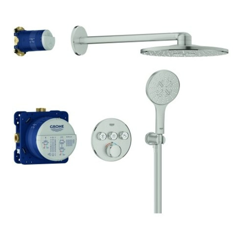 Grohe Duschsystem Grohtherm Smartcontrol encastré, avec pommeau pluie SmartActive 310, supersteel