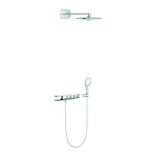 Grohe Duschsystem Rainshower SmartC 360Duo chromé, mitigeur thermostatique apparent, combinaison apparent/encastré