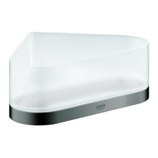 Grohe Eck-Glasablage Selection hard graphite, mit Halterung
