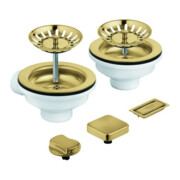 Grohe Égouttoir évier 40998 2 bacs avec excentrique cool sunrise brossé