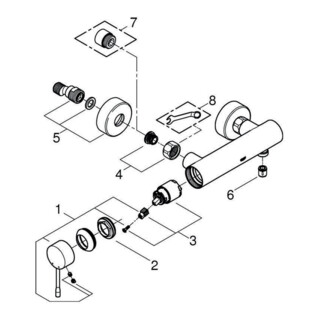 Grohe Einhand-Brausebatterie ESSENCE DN 15, Wandmontage chrom