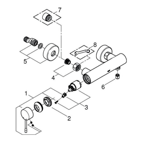 Grohe Einhand-Brausebatterie ESSENCE DN 15, Wandmontage chrom