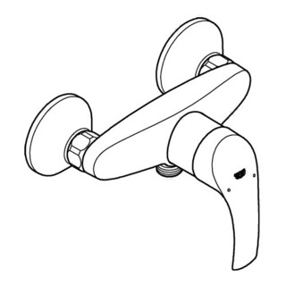 Grohe Einhand-Brausebatterie EUROSMART DN 15, Wandmontage chrom