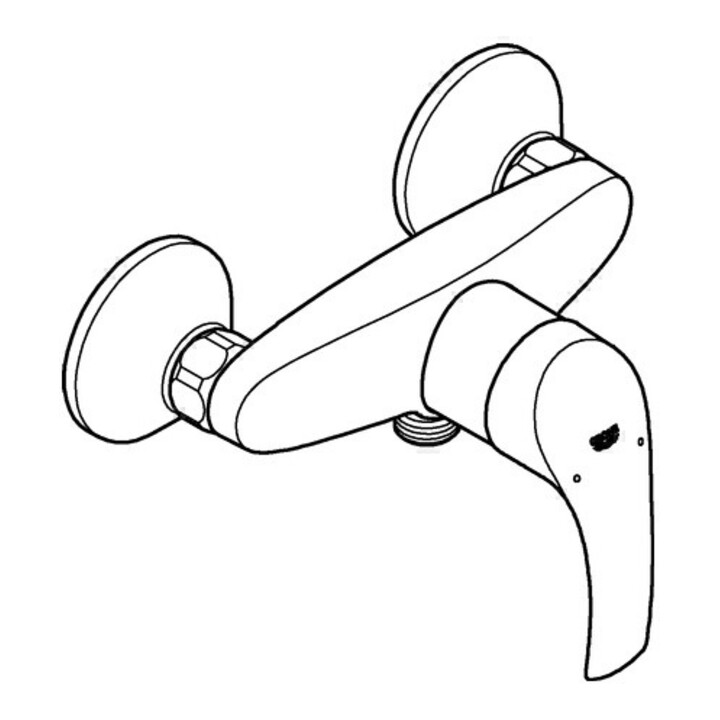 Grohe Einhand-Brausebatterie EUROSMART DN 15, Wandmontage chrom