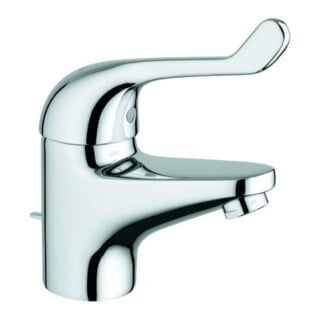 Grohe Einhand-Sicherheitsmischbatterie für Waschtisch Euroeco Special chr, m Zugstangen-Ablaufgarnitur 1 1/4