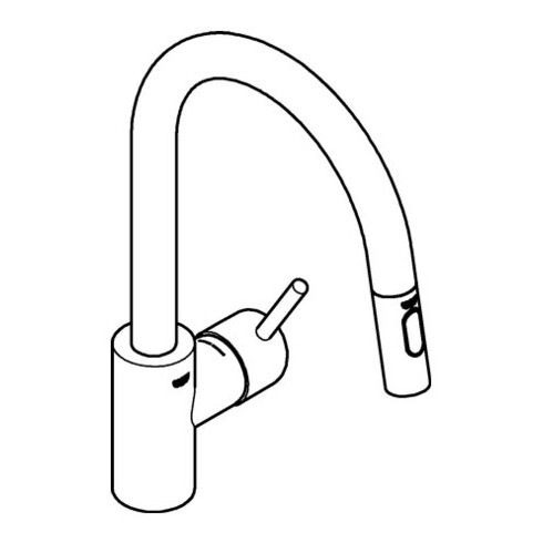 Grohe Spültisch-Einhebelmischer Concetto 1/2", h. Ausl, ausz Dual Br., superst.