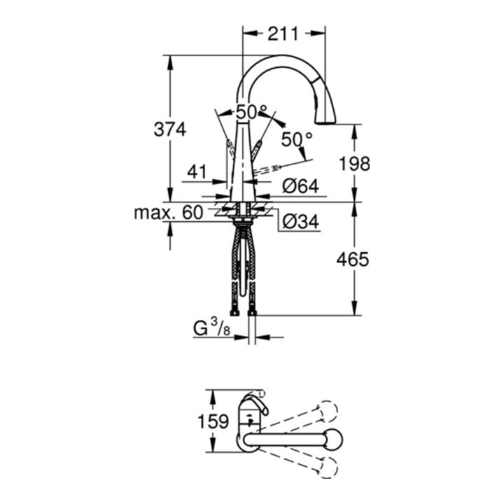 Grohe Einhand-Spültischbatterie ZEDRA DN 15, herausziehbare Spülbrause edelstahl
