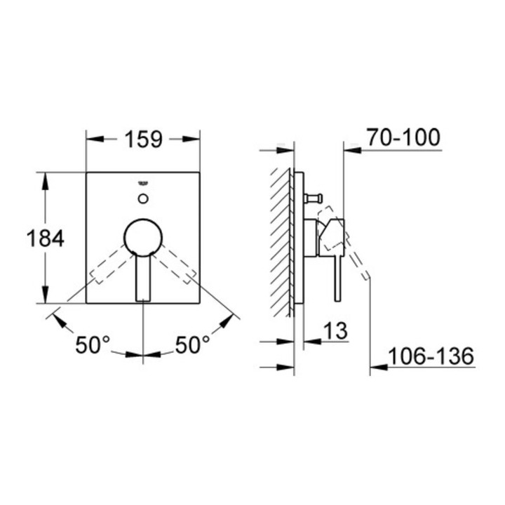 Grohe Einhand-Wannenbatterie ALLURE Fertigmontageset für 35501 chrom