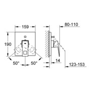Grohe Einhand-Wannenbatterie EUROCUBE Fertigmontageset für 35501 chrom-2